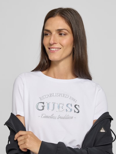 Guess Activewear T-shirt met labeldetail, model 'NINA' Wit - 3