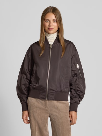 Marc O'Polo Bomberka o kroju regular fit ze stójką Ciemnobrązowy 4