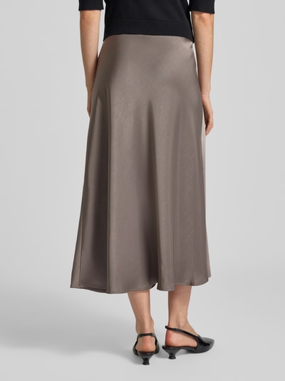 Neo Noir Midirok van satijn met elastische band, model 'Bovary' Donkergrijs - 5