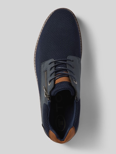 Tom Tailor Derby schoenen met ritssluiting, model 'Casual Derby' Marineblauw - 3