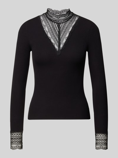 Only Bluzka z długim rękawem o kroju slim fit z mieszanki wiskozy model ‘TILDE’ Czarny 2