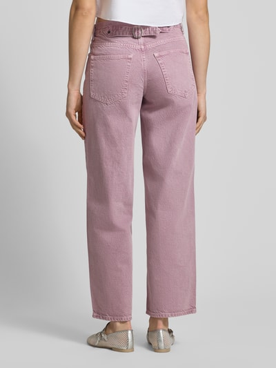 Vrouwenmodel draagt Wide Leg Jeans im 5-Pocket-Design Modell 'INCH' van Topshop, puur katoen, wide fit, bandwijdte 38 cm, binnenbeenlengte 77 cm, ganzebody van achteren