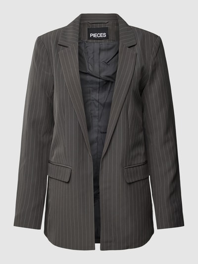 Pieces Blazer mit Streifenmuster Modell 'BOSSY' Mittelgrau 2