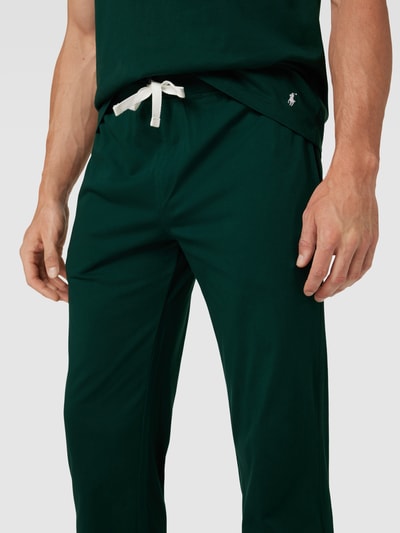 Polo Ralph Lauren Underwear Sweatpants met labelstitching, model 'LIQUID' Donkergroen - 3