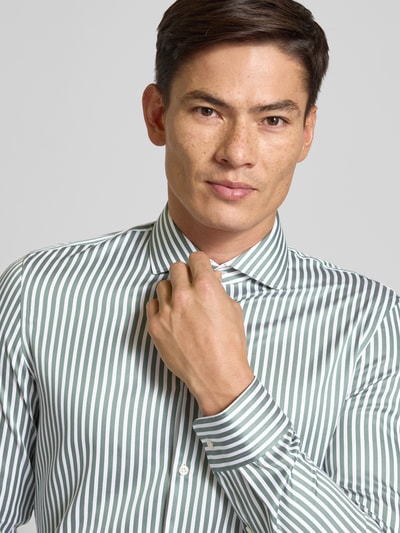 Jake*s Super Slim Fit Business-Hemd mit Haifischkragen Dunkelgruen 3