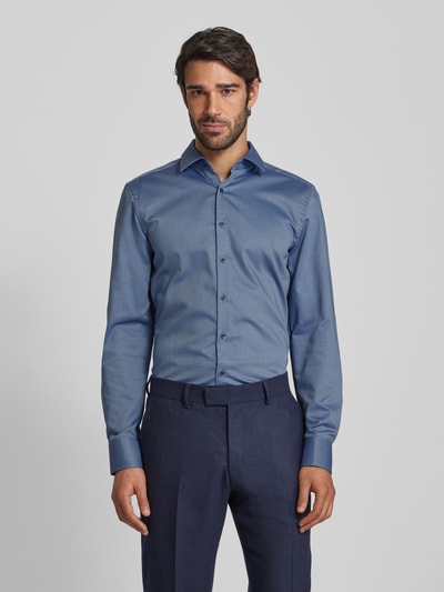 Eterna Slim fit zakelijk overhemd met kentkraag Bleu - 4