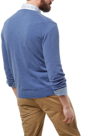 Gant Pullover aus Lammwolle mit V-Ausschnitt Blau 5