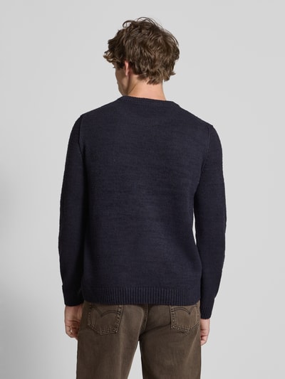 Marc O'Polo Denim Regular fit gebreide pullover van katoenmix Marineblauw - 5