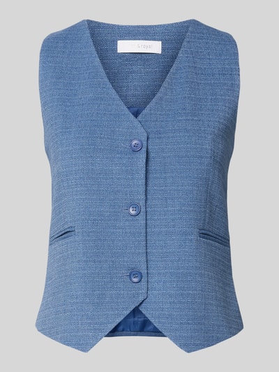 Rich & Royal Weste mit V-Ausschnitt und Paspeltaschen Bleu 2