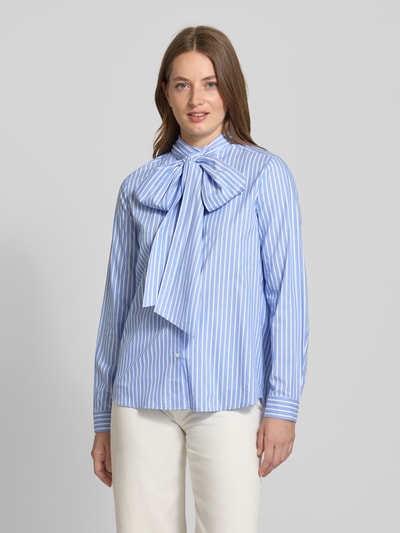 Milano Italy Relaxed fit overhemdblouse met knoopsluiting Lichtblauw - 4