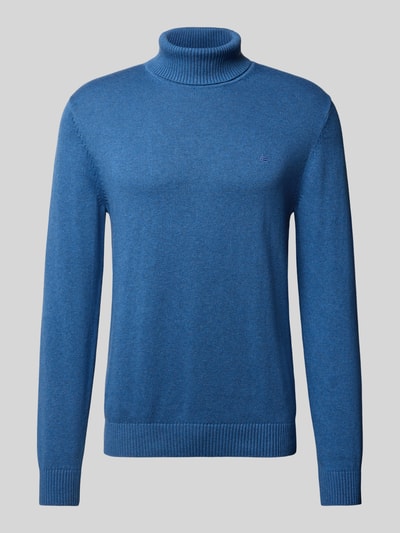 Christian Berg Men Slim fit pullover van een mix van katoen en wol  Jeansblauw gemêleerd - 2