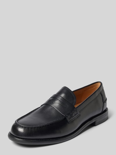 Productfoto, zwarte loafers van rundleer, glad oppervlak met stiksel, Loafer aus echtem Rindsleder Modell 'STEVEN' van Vagabond, Heren veterschoenen
