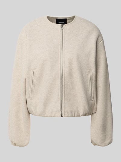 VERO MODA Regular Fit Bomberjacke in Filz-Optik Modell 'CHLOE' Sand Melange 1