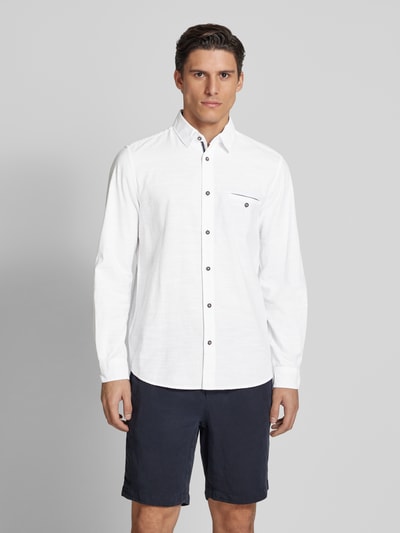 Tom Tailor Regular Fit Freizeithemd aus Flammgarn Weiss 4