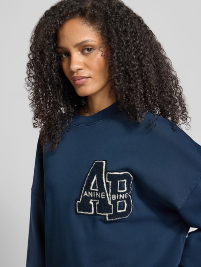 Anine Bing Oversized Sweatshirt mit Logo-Patch Dunkelblau 3