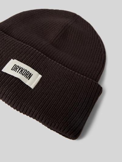 DRYKORN Beanie met labelpatch model 'LOAH' Donkerbruin - 2