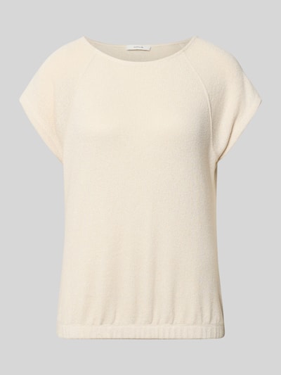 Produktfoto, Strickshirt aus Viskose-Mix Modell 'Svalla' von OPUS in Creme, feine Struktur, Damen Strickshirt, Regular-Fit, Rundhalsausschnitt, Rückenlänge 56 cm bei Größe 36