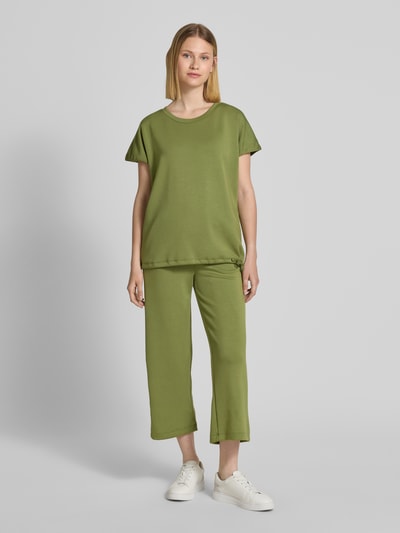 Soyaconcept Bluza z prążkowanym, okrągłym dekoltem model ‘BANU’ Zielony 1