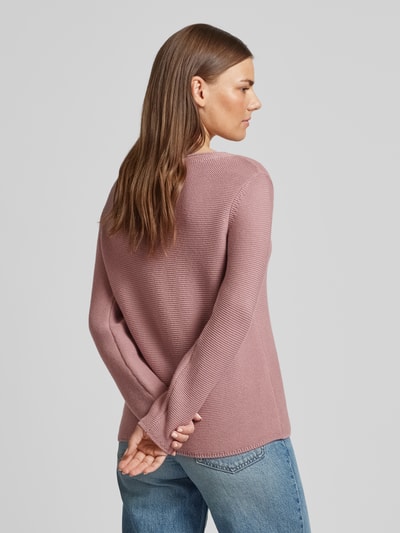 Marc O'Polo Regular fit gebreide pullover van katoen Aubergine - 5