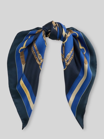 Lauren Ralph Lauren Sjaal van zijde met kettinkjesmotief Marineblauw - 1