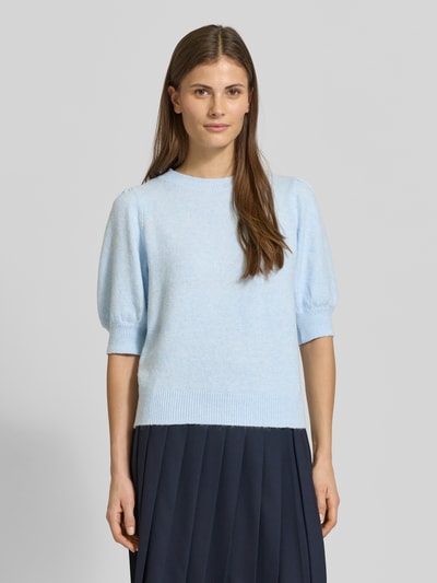VERO MODA Regular Fit Strickpullover mit Crew Neck Modell 'DOFFY' Hellblau 4