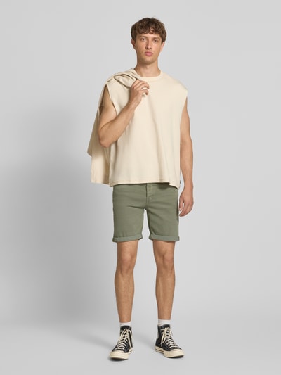 Jack & Jones Regular Fit Jeansshorts im 5-Pocket-Design Modell 'RICK' Oliv 1