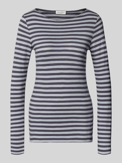 Produktfoto, Regular Fit Langarmshirt aus reiner Baumwolle von Marc O'Polo, efekt: wzór w paski na całej powierzchni, dekolt w łódkę, krój regular fit, wykonane z bawełny