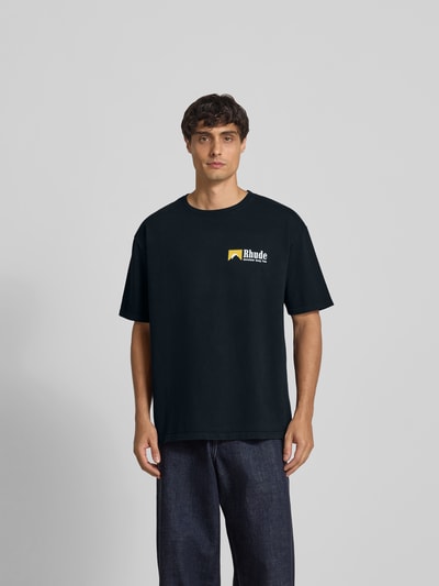 RHUDE T-Shirt mit Label-Print Black 4