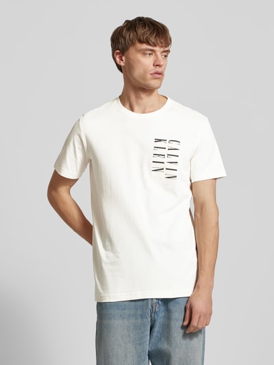 Calvin Klein Jeans T-Shirt mit Label-Print Offwhite 4