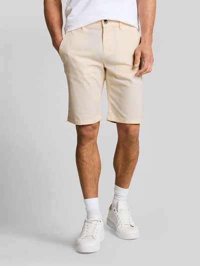 Tom Tailor Slim Fit Chinoshorts aus reiner Baumwolle Offwhite Melange 4
