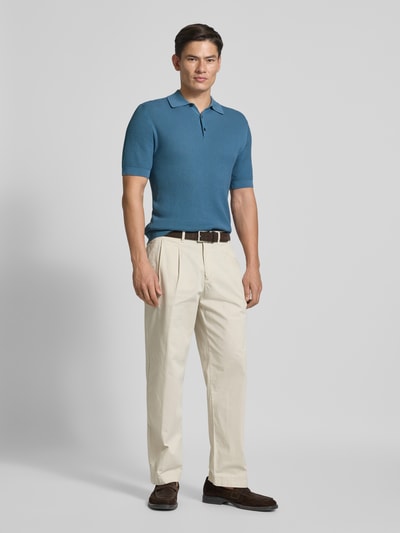 Matinique Slim fit poloshirt met knoopsluiting Oceaanblauw - 1