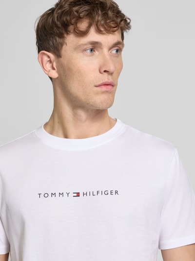 Tommy Hilfiger T-Shirt mit Label-Print Weiss 3