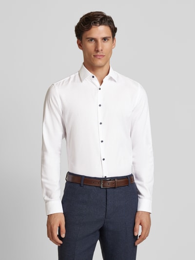 Jake*s Slim Fit Business-Hemd mit Knopfleiste Weiss 4