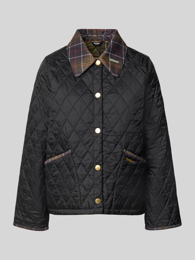 Barbour Regular Fit Steppjacke mit kontrastierendem Kragen Black 1