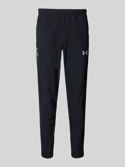 Under Armour Spodnie dresowe o kroju slim fit z nadrukiem z logo model ‘Vanish Utility’ Czarny 2