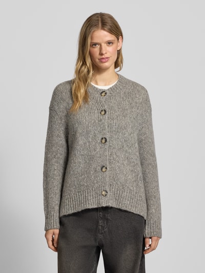 Marc O'Polo Denim Relaxed Fit Strickjacke aus Schurwoll-Mix  Hellgrau Melange 4