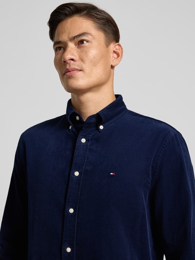 Tommy Hilfiger Regular Fit Cord-Hemd aus reiner Baumwolle Marine 3