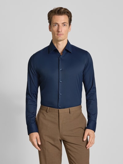 BOSS Slim Fit Hemd mit einreihiger Knopfleiste Modell 'HANK' Marine 4