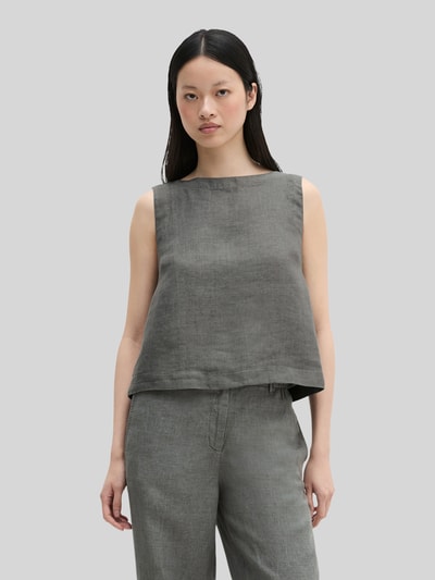 Marc O'Polo Top bluzkowy o kroju regular fit z czystego lnu Średnioszary melanż 4