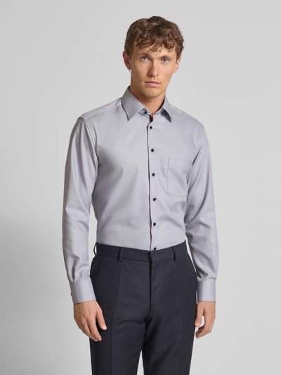 ETERNA Modern fit zakelijk overhemd met kentkraag Zilver - 4