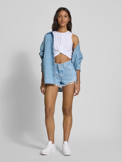 Levi's® Szorty jeansowe o kroju mom fit z 5 kieszeniami model ‘501’ Jeansowy niebieski 1