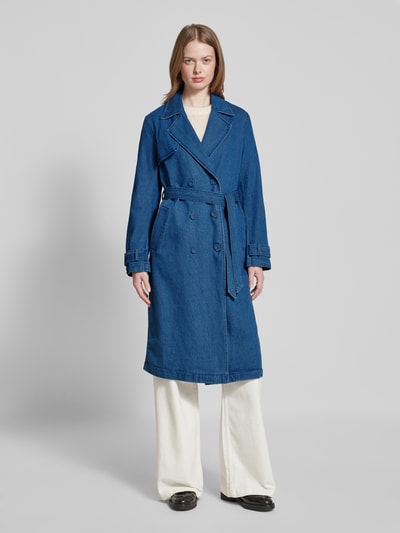 Vila Jeanstrenchcoat mit Bindegürtel Modell 'CI' Jeansblau 4