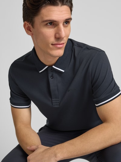 BOSS Green Regular Fit Poloshirt mit Label-Print Modell 'Paddy Lux Heritage' Dunkelblau 3