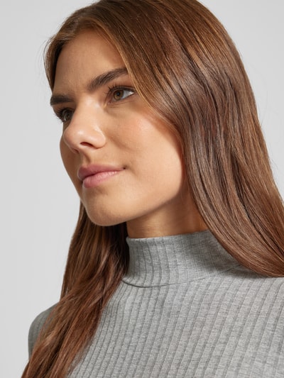 EDITED Shirt met lange mouwen en turtleneck, model 'MANON' Lichtgrijs gemêleerd - 3