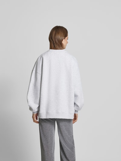 ROTATE Oversized Sweatshirt mit Label-Stitching Hellgrau 5