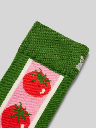 Happy Socks Socken mit Label-Print Gruen 2