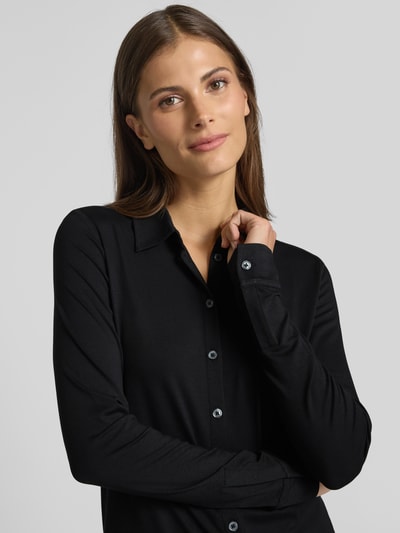 Marc O'Polo Overhemdblouse van viscosemix met platte kraag Zwart - 3