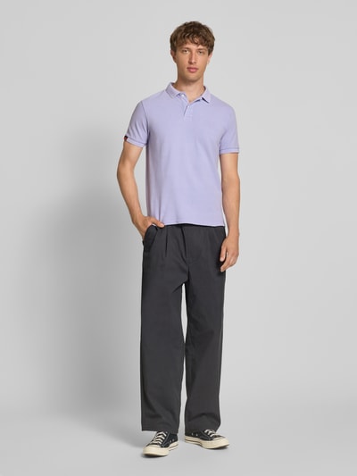 Superdry Regular Fit Poloshirt mit Label-Stitching Lavender 1