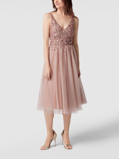 LACE & BEADS Cocktailkleid mit Pailletten Rosa 1