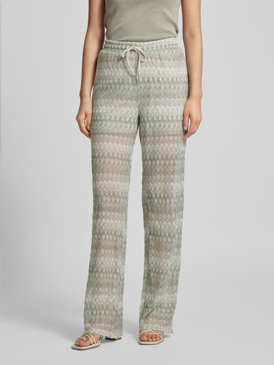 Vero Moda Stoffen broek met all-over motief, model 'DICTE' Rietgroen - 4